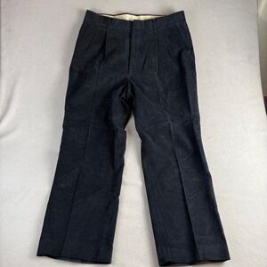 Reed St James Mens Pleated Corduroy Trousers Navy Blue 38x30 Straight Leg‎ 03364